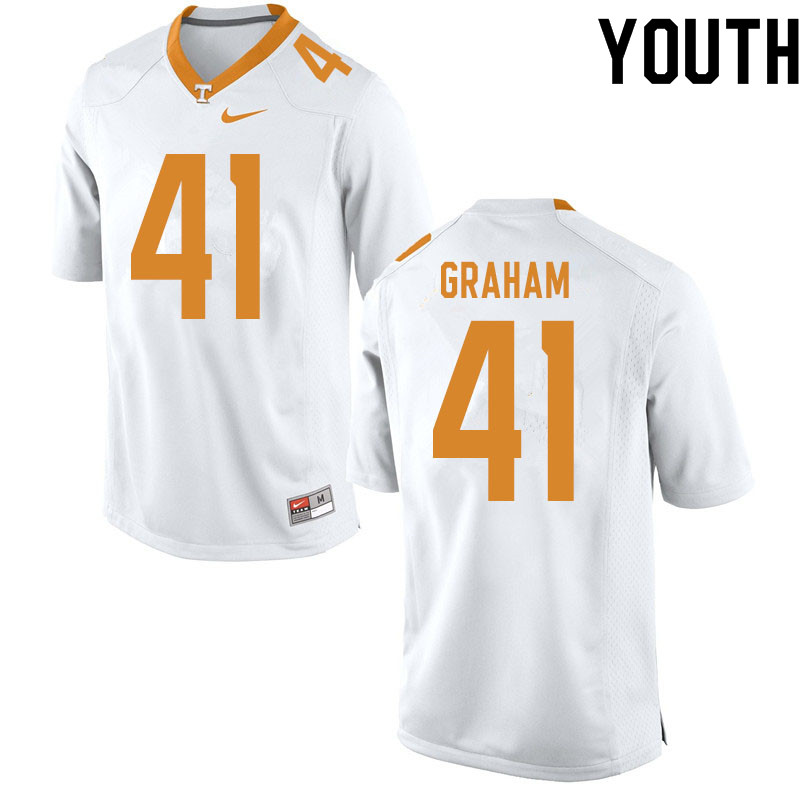 Youth #41 Brett Graham Tennessee Volunteers College Football Jerseys Sale-White - Click Image to Close